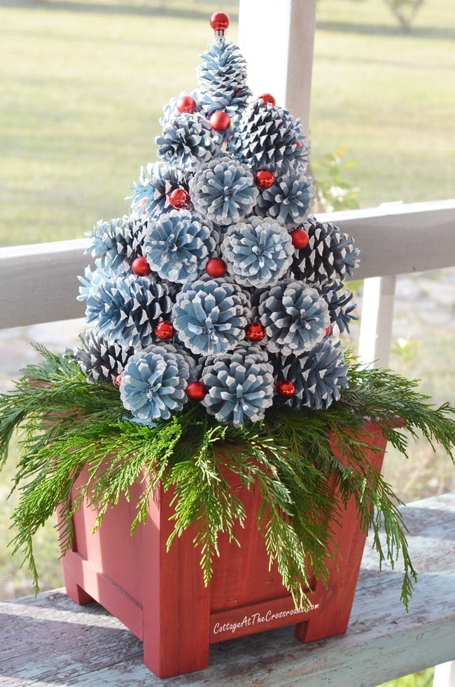 A tutorial on how to make pine cone christmas trees