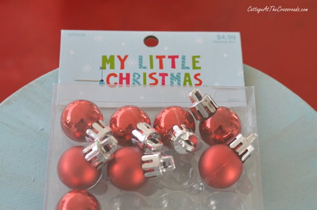 Red christmas ornaments for miniature trees