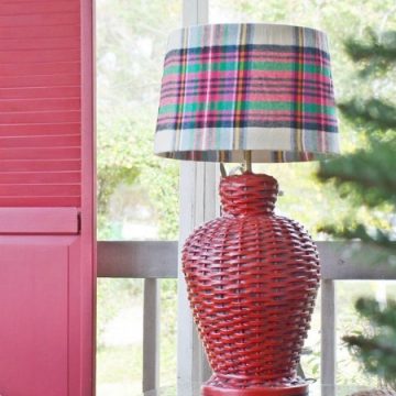 Plaid flannel lampshade cover 047 1