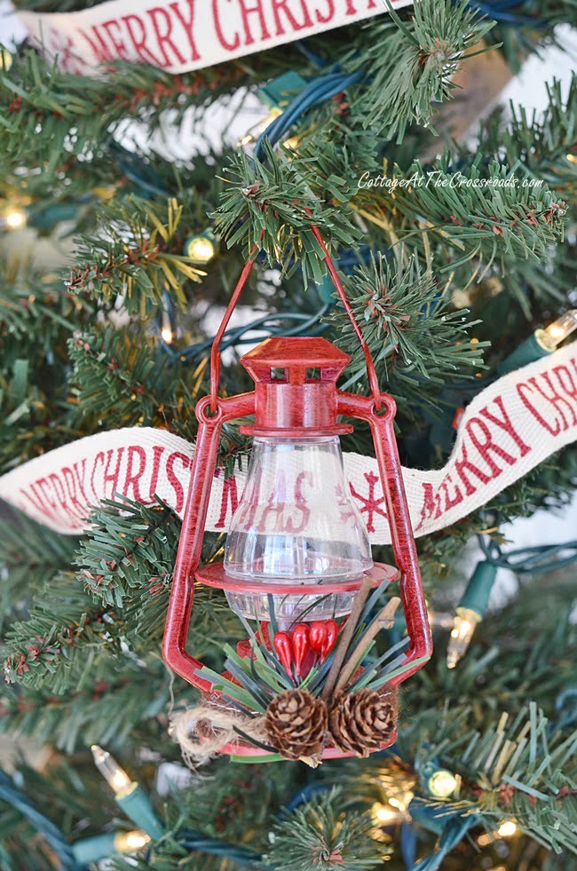 Red lantern christmas ornament