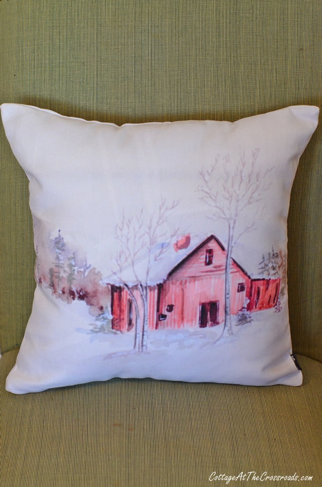 Red barn pillow