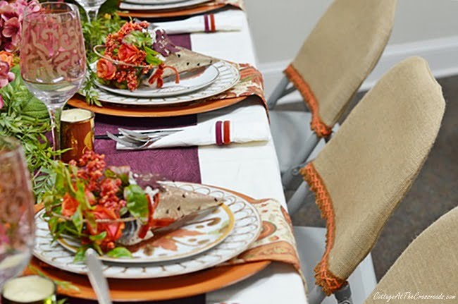 Burlap folding chair covers