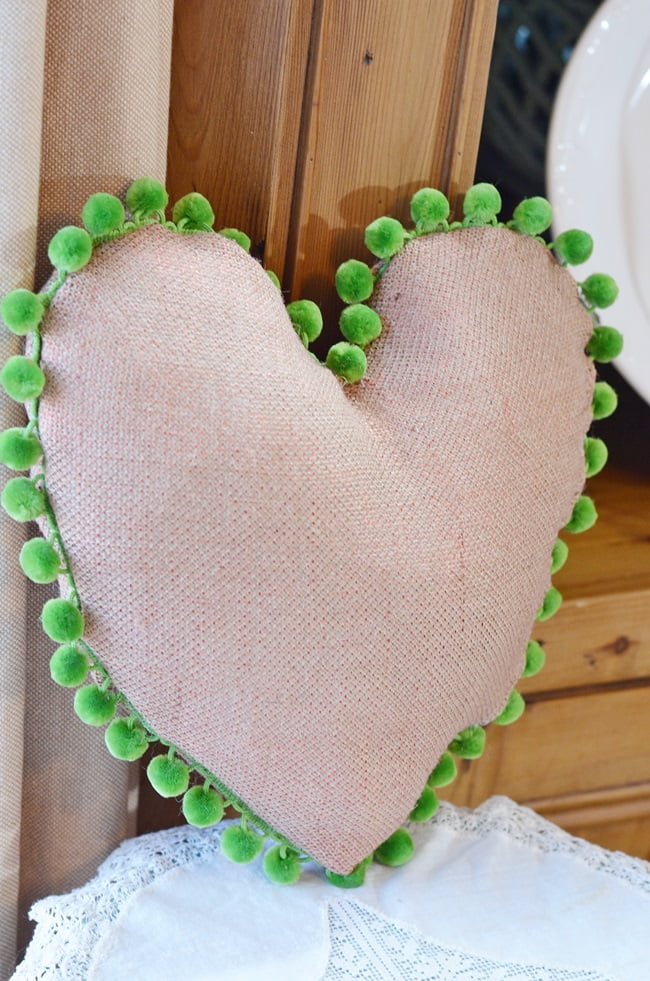 Heart shaped valentine's day pillow