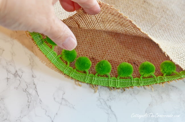 How to make a heart shaped pillow with pom pom trim