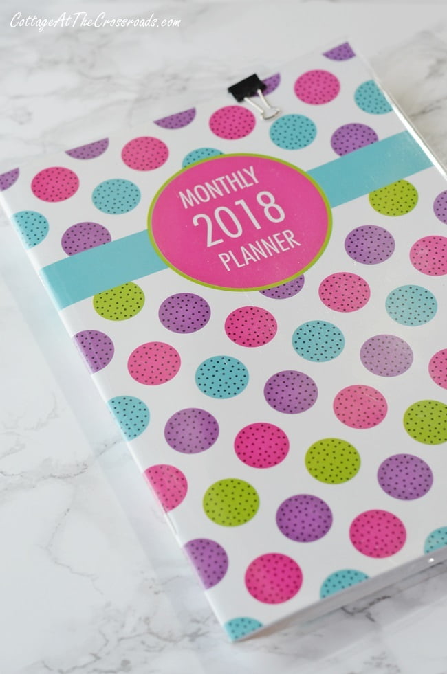 Monthly planner from the dollar store