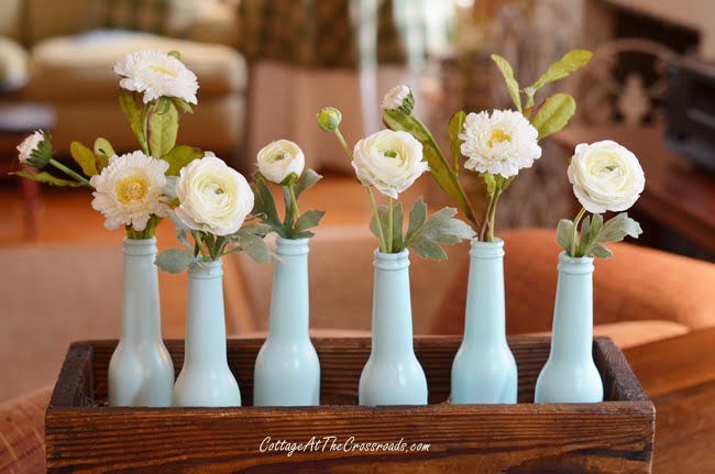 Spray painted spring centerpiece