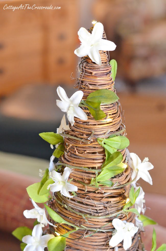 Floral branches on an early spring grapevine cone