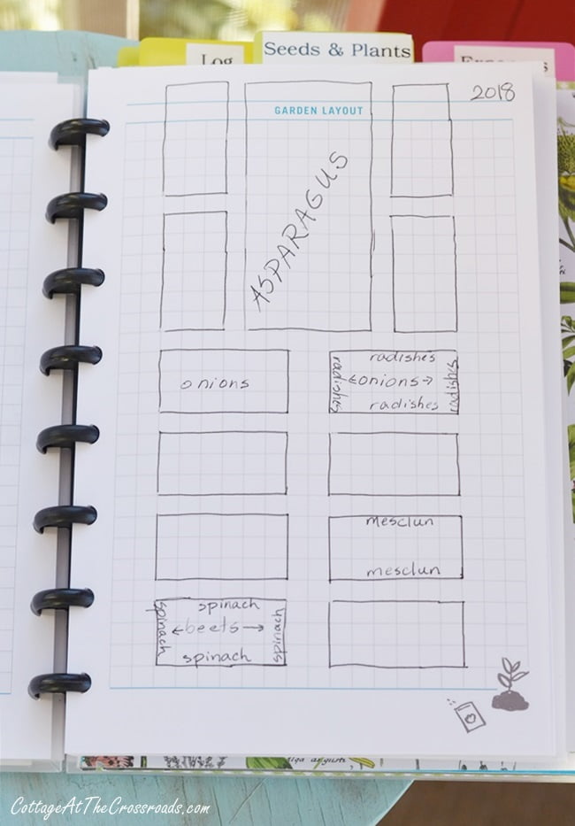 Raised bed sketch in a garden journal