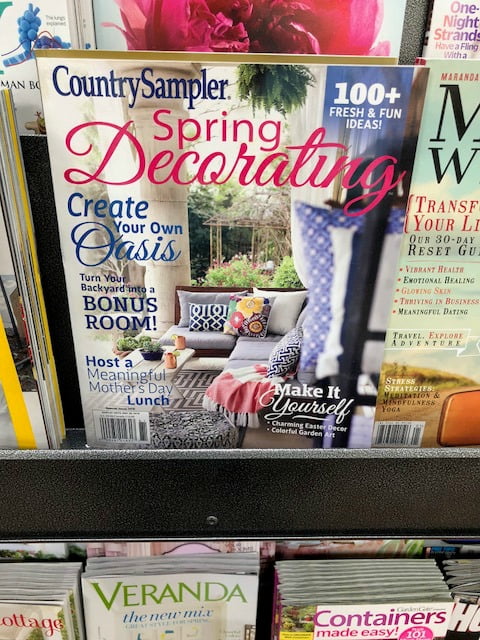 Country sampler spring decorating magazine on the stands