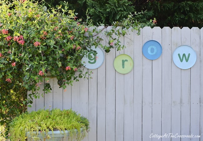 Thrifty grow sign in the garden