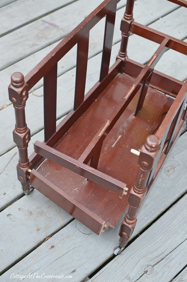 Old, broken magazine rack