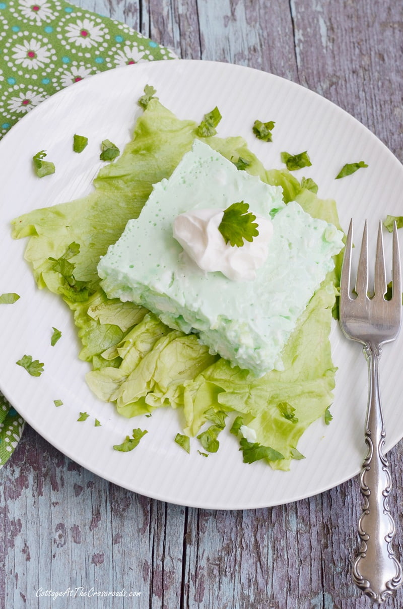 Cucumber salad made with lime jello