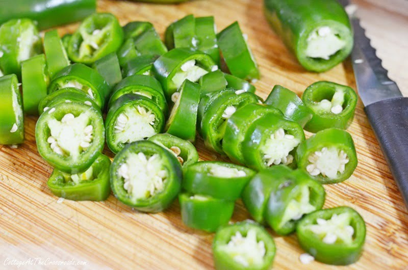 Sliced fresh jalapenos