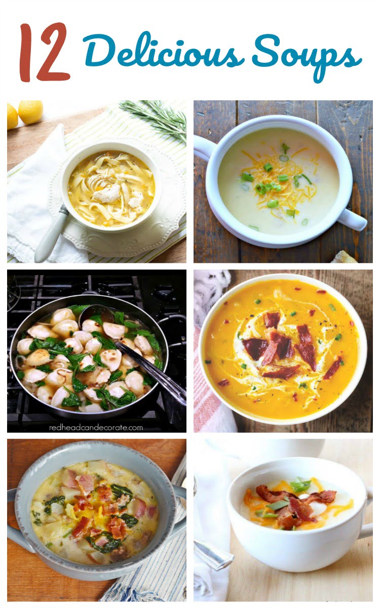 Here are 12 delicious soup recipes from the Cooking Housewives. Pin them so you won't forget them! #homemadesoup #soup #souprecipes