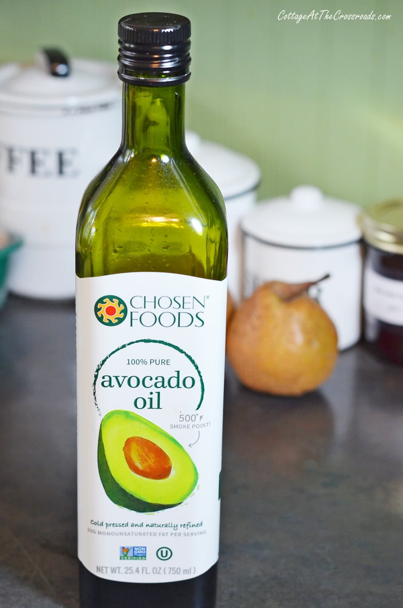 Bottle of avocado oil