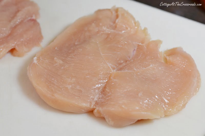 Butterflied chicken breasts