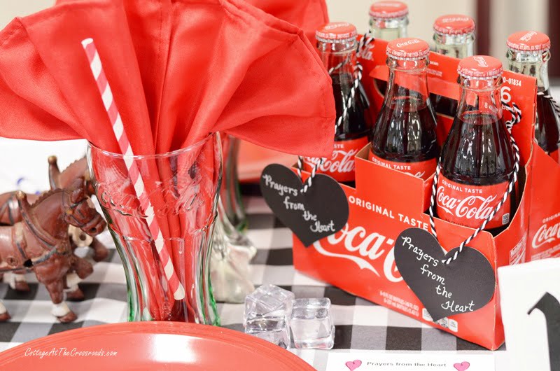 6 pack of coca-cola used on a tablescape