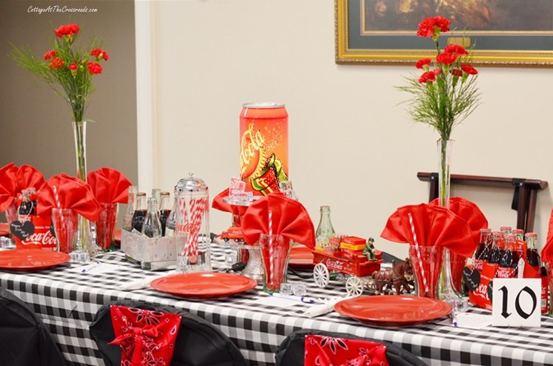 A coca-cola themed tablescape