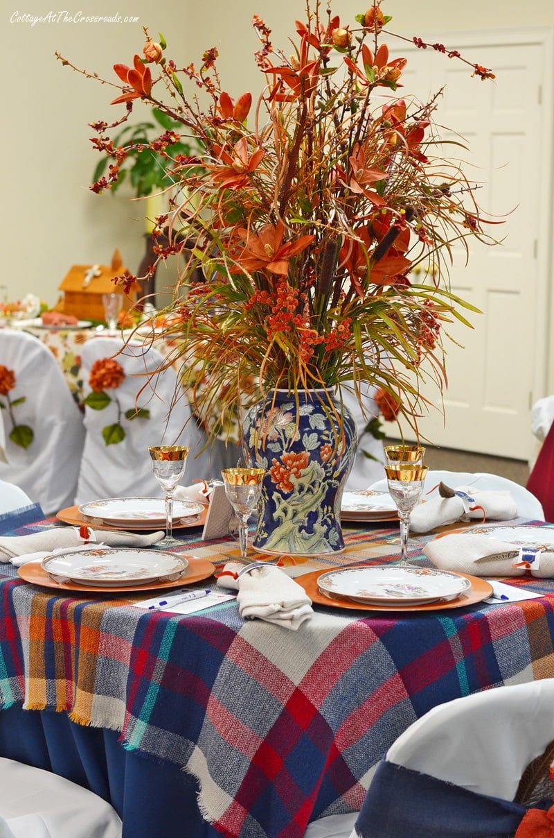 Pheasant tablescape centerpiece