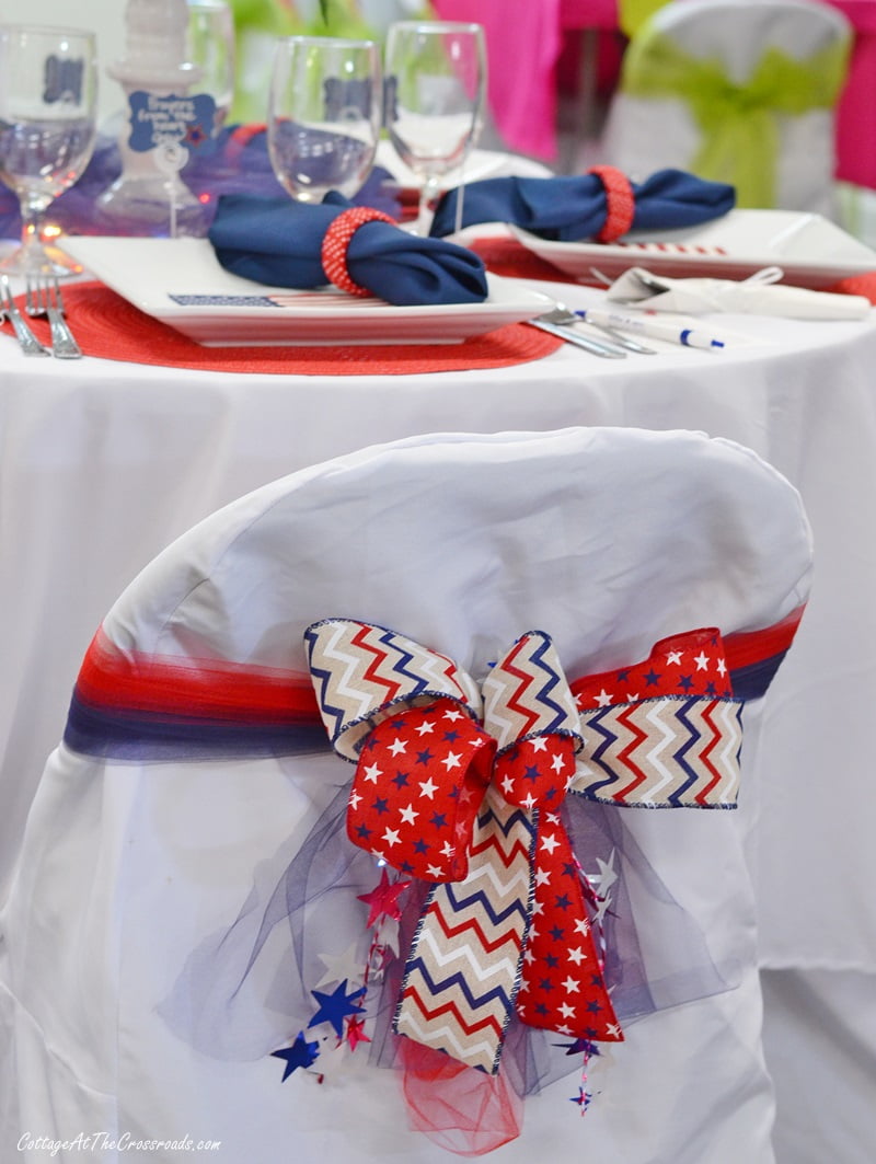 Patriotic decorated chair covers