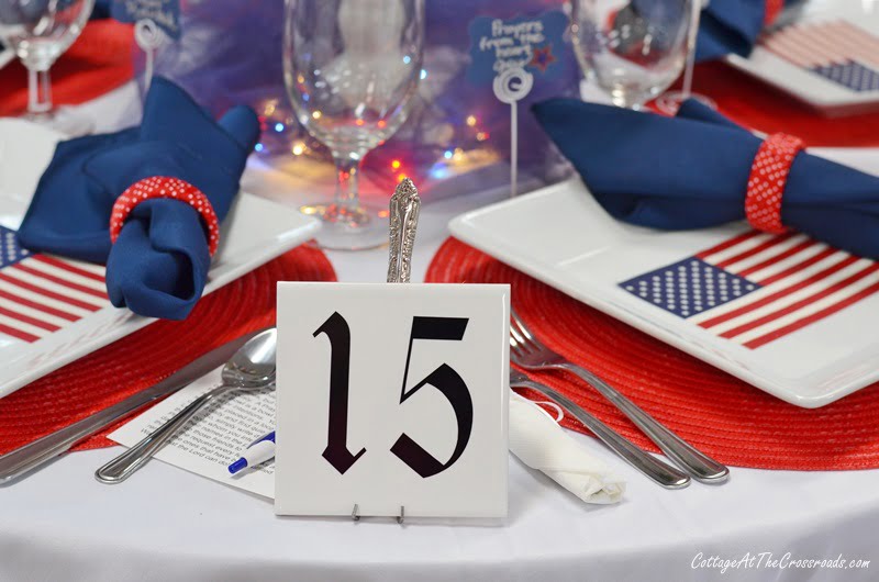 Table 15 had a patriotic theme at our tablescape fundraiser