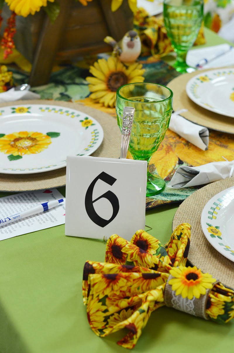 Tablescape with a sunflower theme