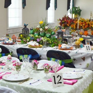 Several tables from our tablescape fundraiser