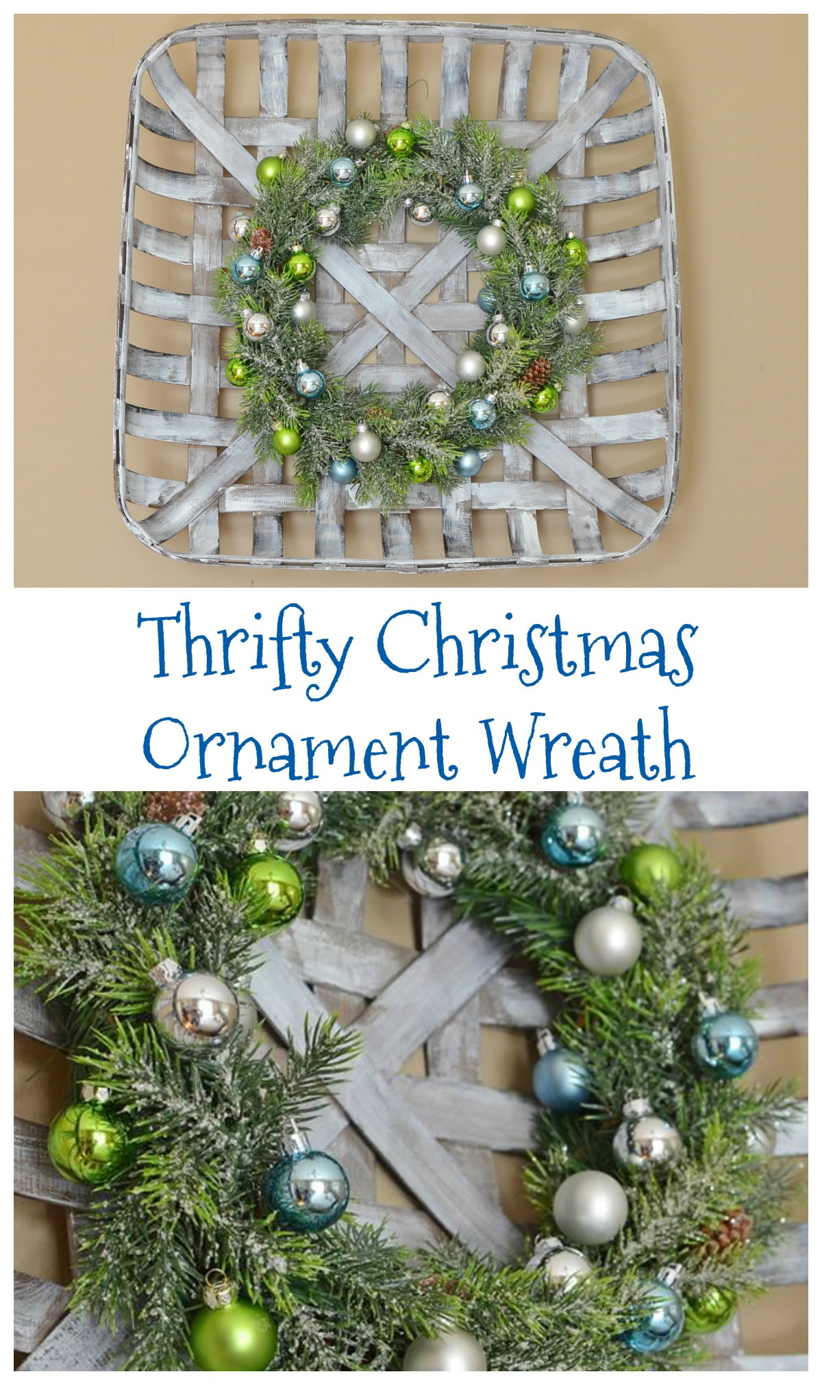 Thrifty christmas ornament wreath graphic