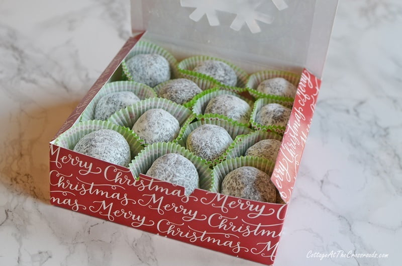 Gift box of rum balls