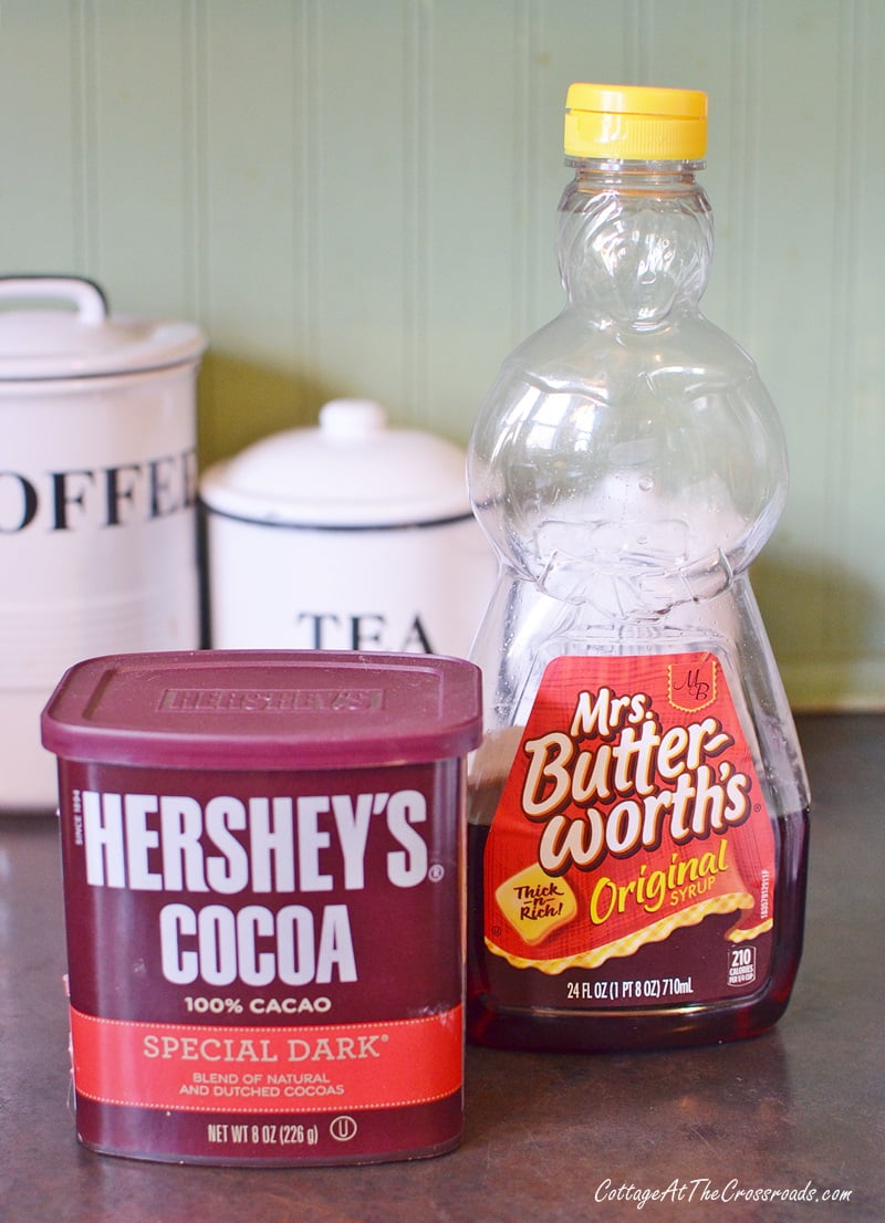 Cocoa and syrup used in making rum balls