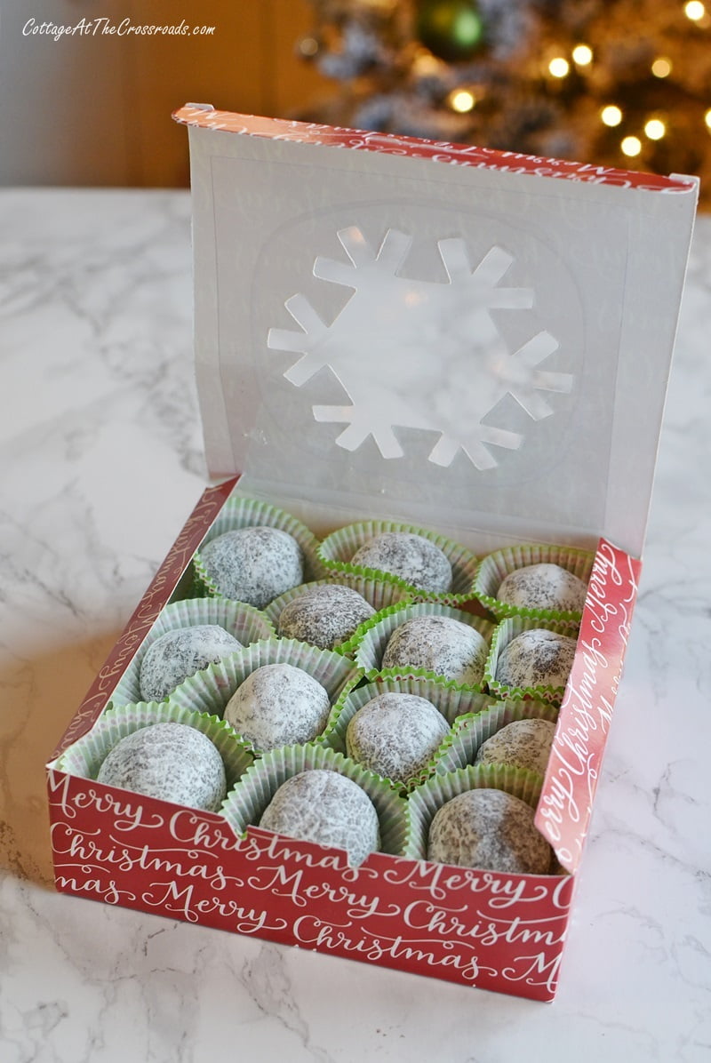 Box of mom's rum balls