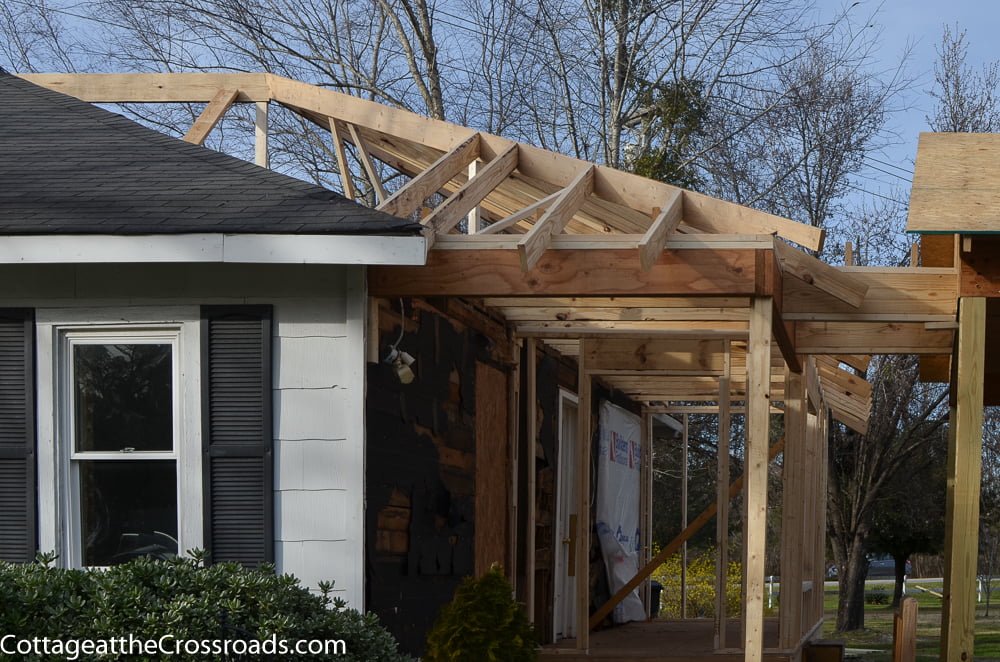 New roofline of house