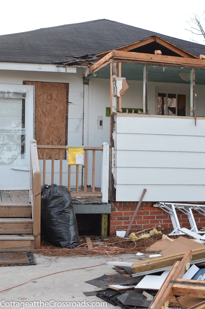 Back of the house that was torn off