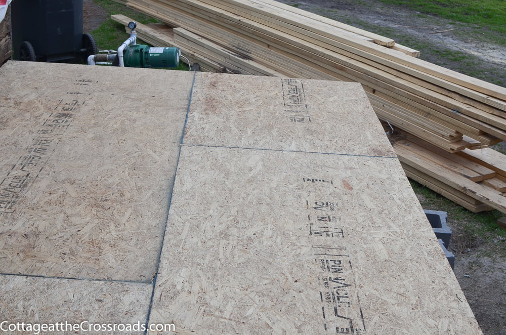 Subfloor of laundry room