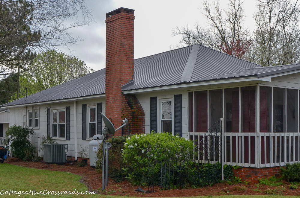 New metal roof on a country cottage