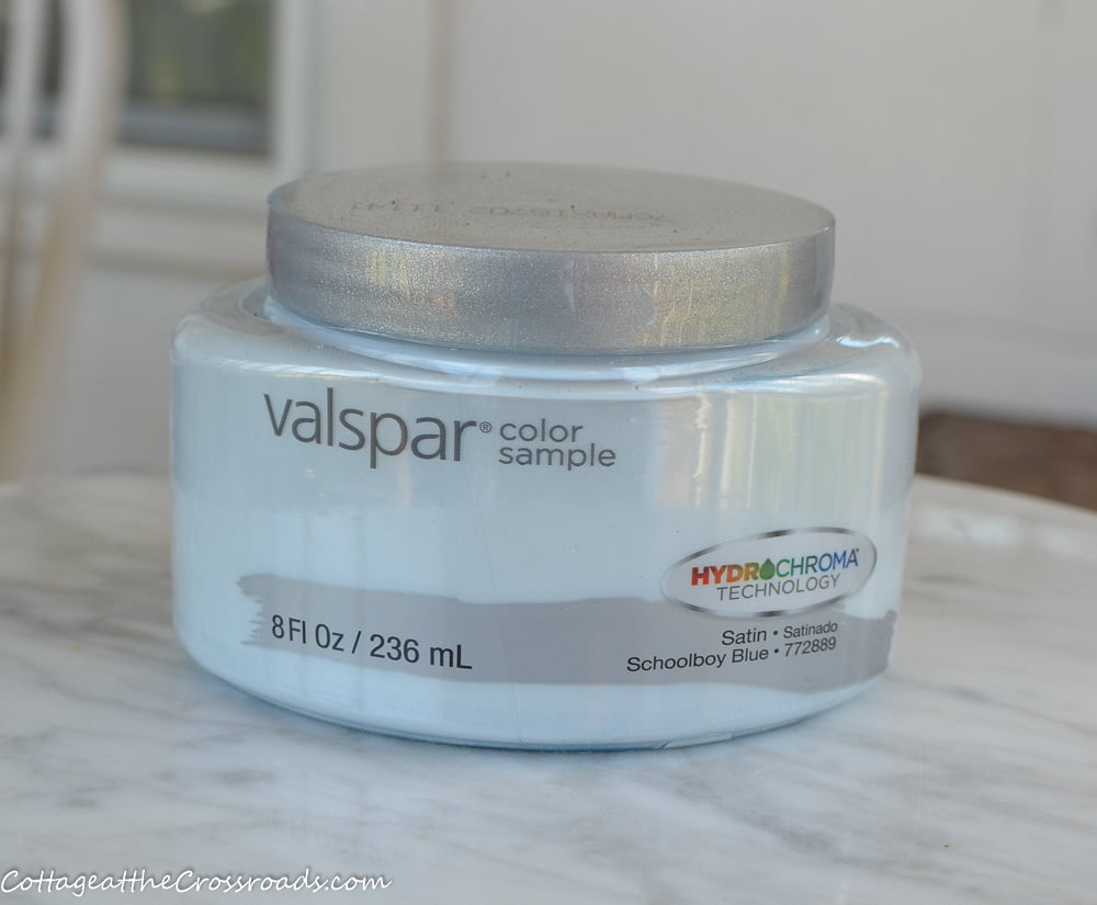 Sample pot of valspar paint