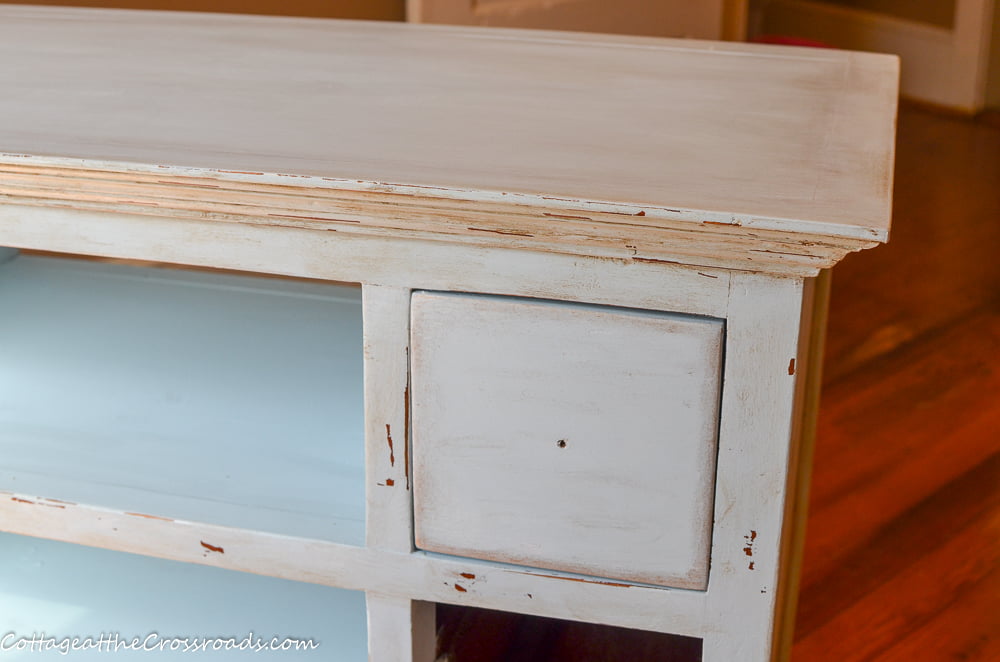 Drawer in a painted repurposed vanity