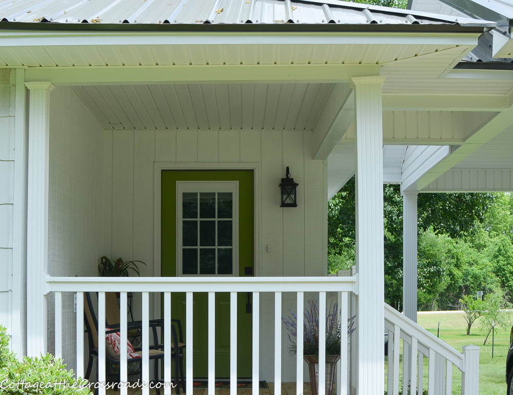 Green painted back door