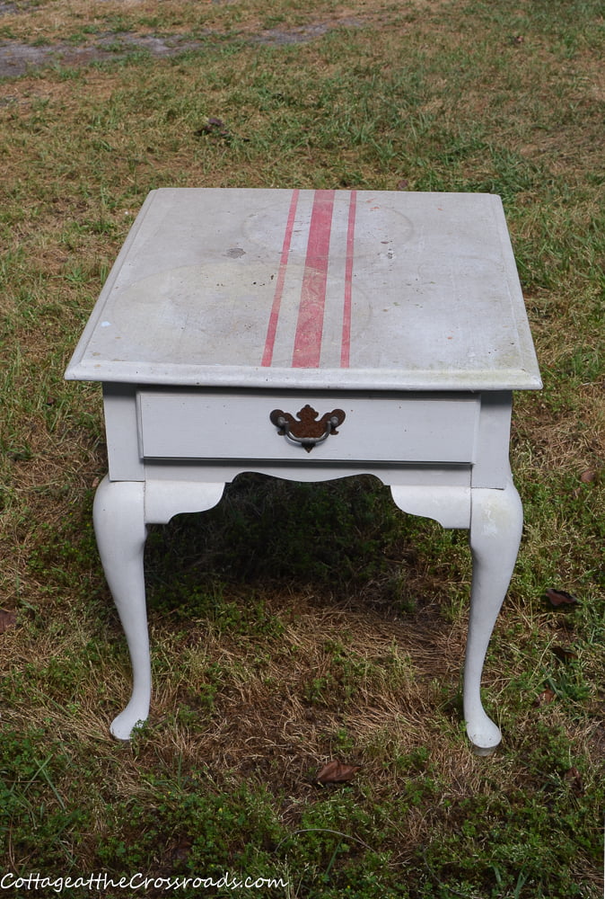 Painted wooden end table