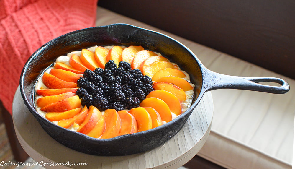 Blackberry-peach buckle before baking