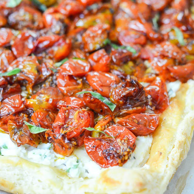 Roasted Cherry Tomato Tart - Cottage at the Crossroads