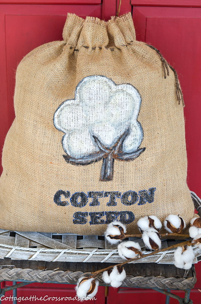 DIY Cotton Seed Bag Cottage at the Crossroads