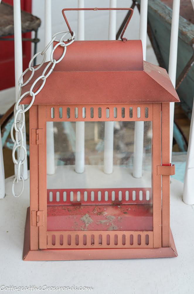 Old faded metal lantern