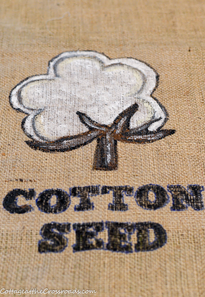 03642 Burlap Journal Old Seed Bag Logo