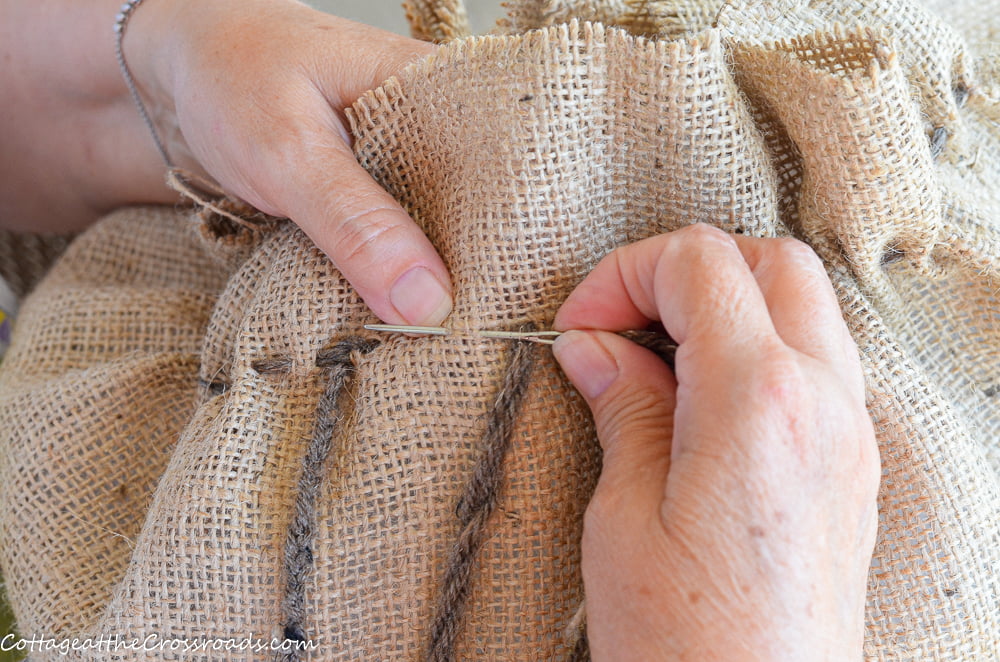 Sewing on burlap