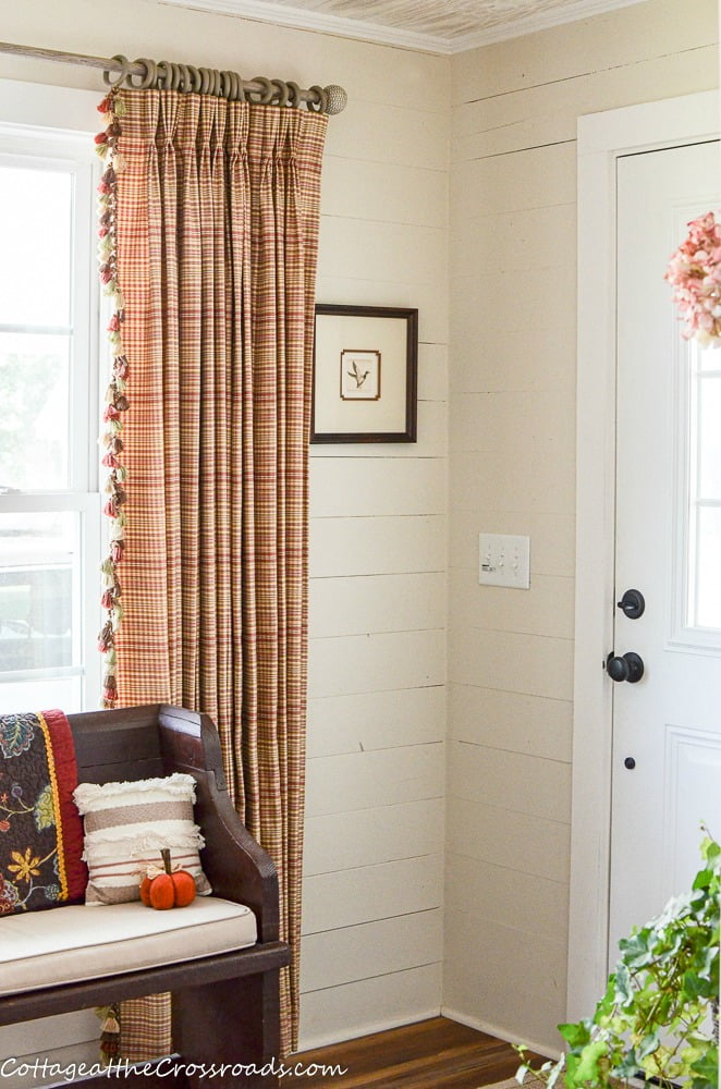 Back door in the fall mudroom