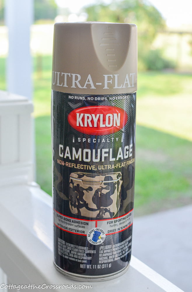 Camouflage paint by krylon used on cubby makeover