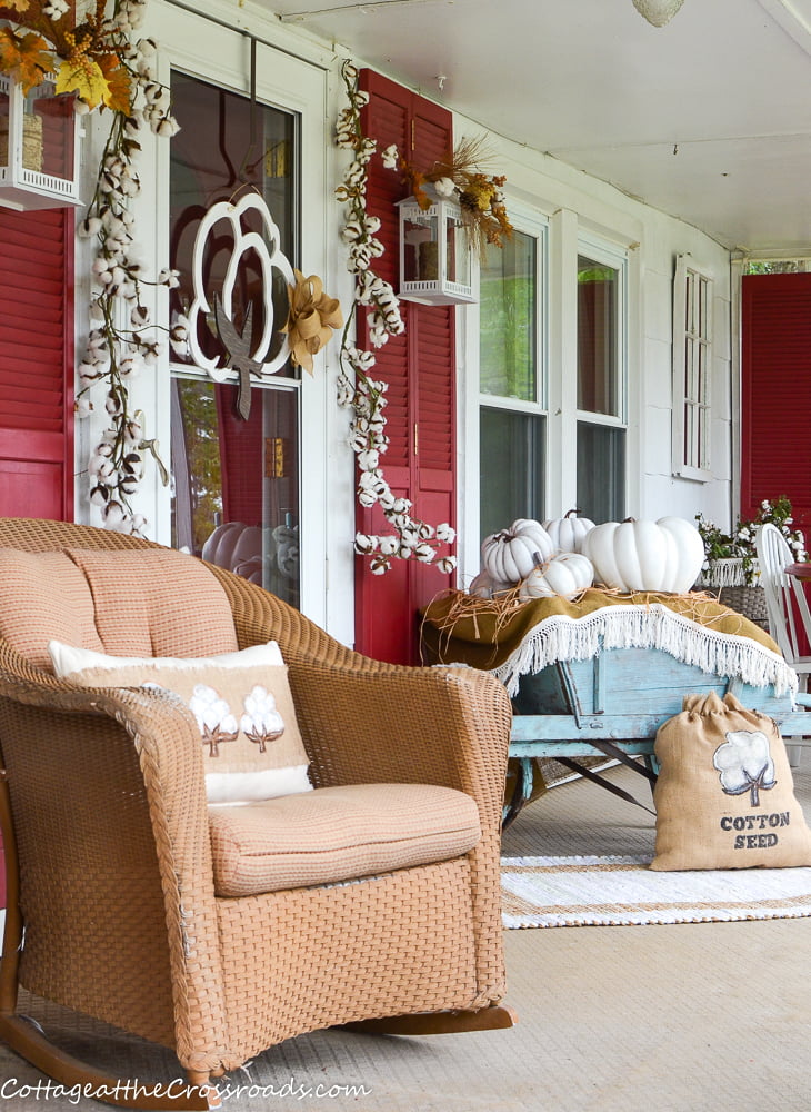 Cotton pickin' fall front porch