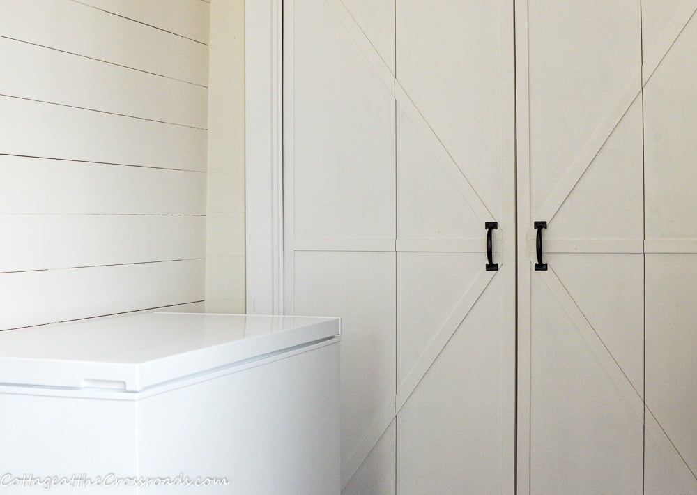 Chest freezer in mudroom