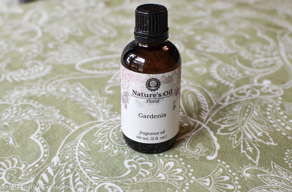 Gardenia fragrance oil used to scent homemade candles